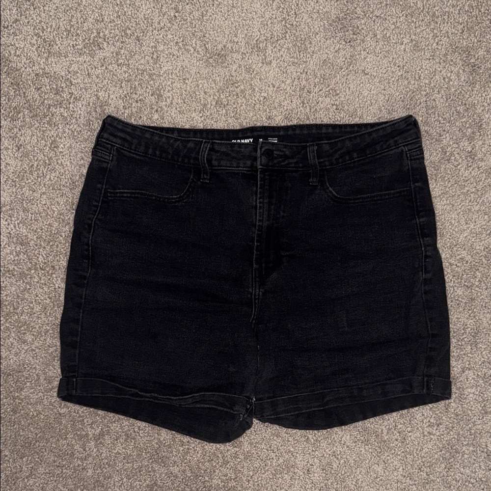 Old Navy Black High-Rise Denim Shorts